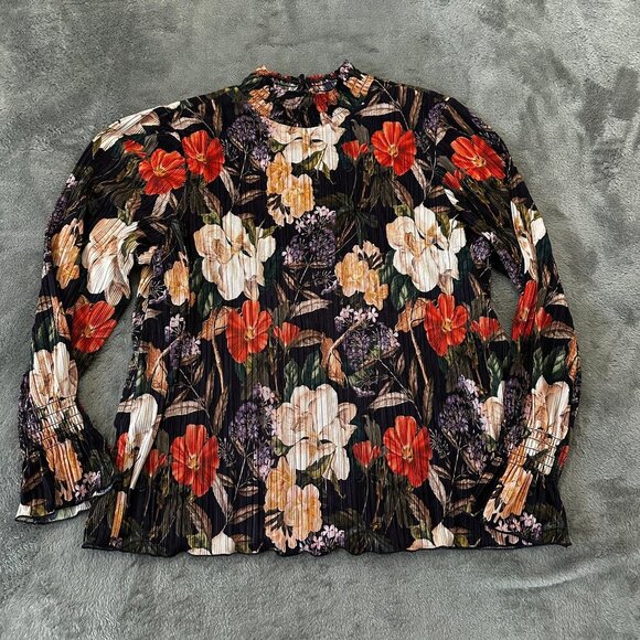 Chico's Tops - Chico's Crinkle Long Sleeve Floral Blouse Shirt Women's 3 XL